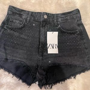 Zara embellishment cut off shorts US 6